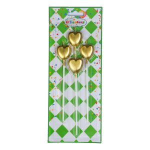 VELA CORAZÓN METÁLICA ORO