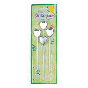 VELA CORAZÓN METALICA PLATA