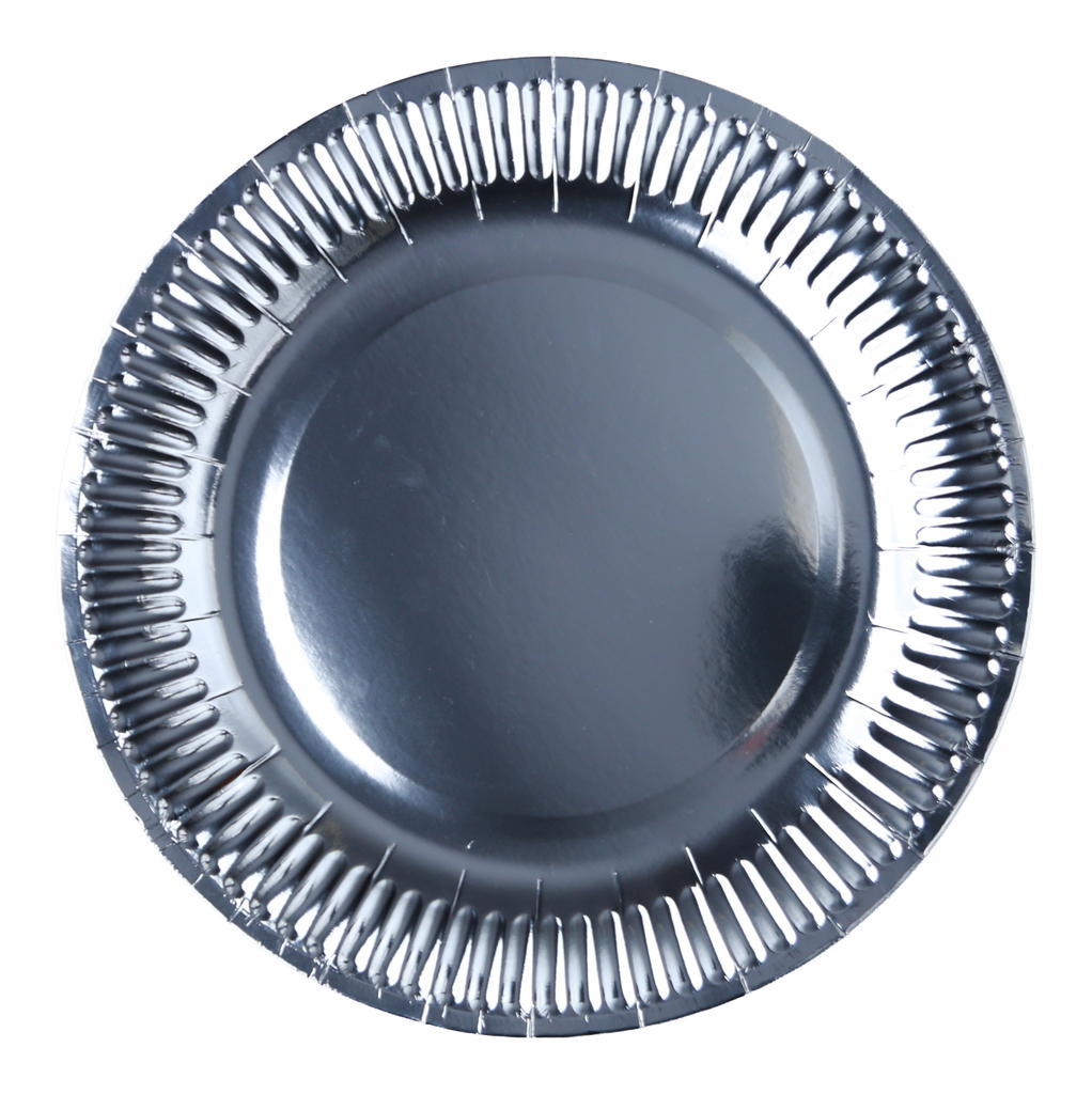 PLATO DE CARTON PLATEADO 28 CM