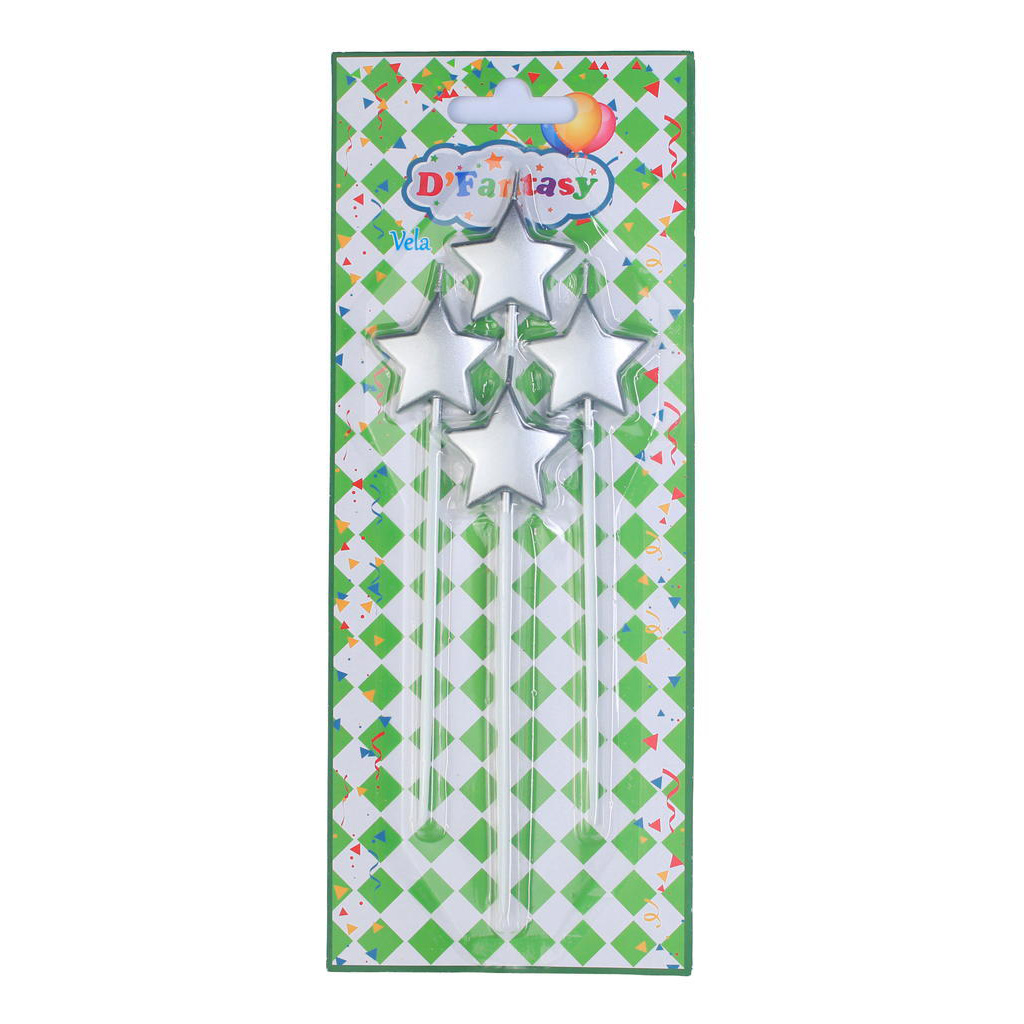 VELA ESTRELLA METALICA PLATA