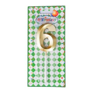 VELA NUMERAL ORO # 6