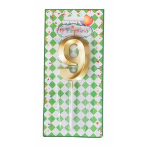 VELA NUMERAL ORO # 9