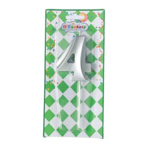 VELA NUMERAL PLATA # 4