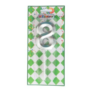 VELA NUMERAL PLATA #8