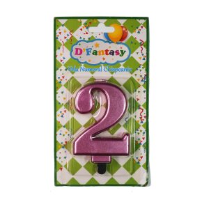 VELA NUMERAL METALICA CHISPEANTE ORO ROSA # 2