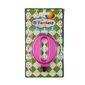 VELA NUMERAL METALICA CHISPEANTE FUCSIA  # 0