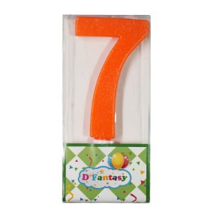 VELA NUMERAL BRILLO GIGANTE NARANJA # 7