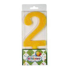 VELA NUMERAL BRILLO GIGANTE AMARILLO # 2